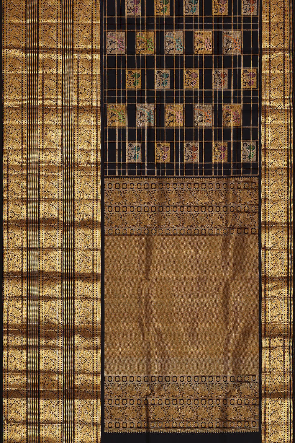 Image of Kanchipattu Black Brocade Saree